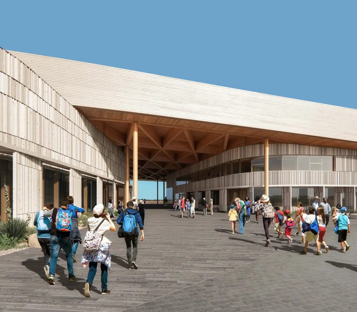 Snøhetta rendering of the future Theodore Roosevelt Presidential Library to be located in Medora, North Dakota