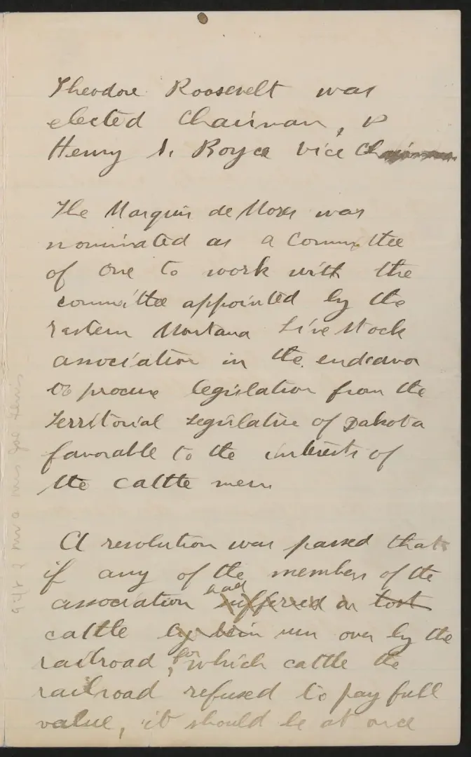 Minutes of a meeting of the stockmen of the Little Missouri