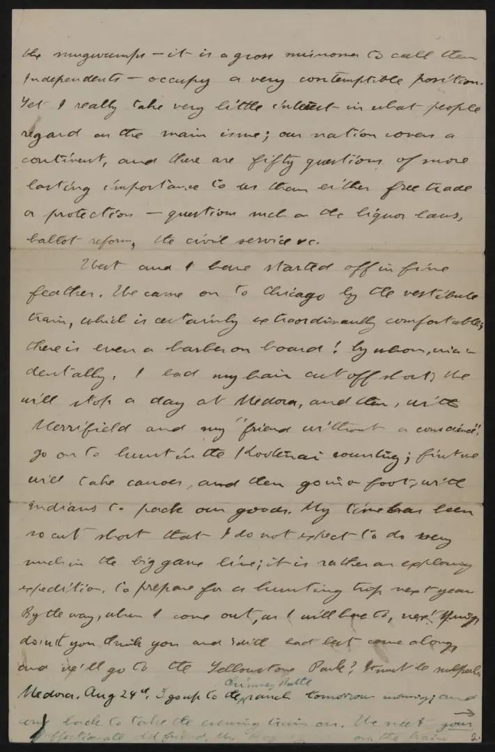 Letter from Theodore Roosevelt to Anna Roosevelt
