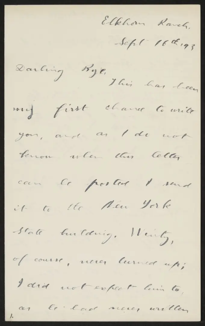 Letter from Theodore Roosevelt to Anna Roosevelt