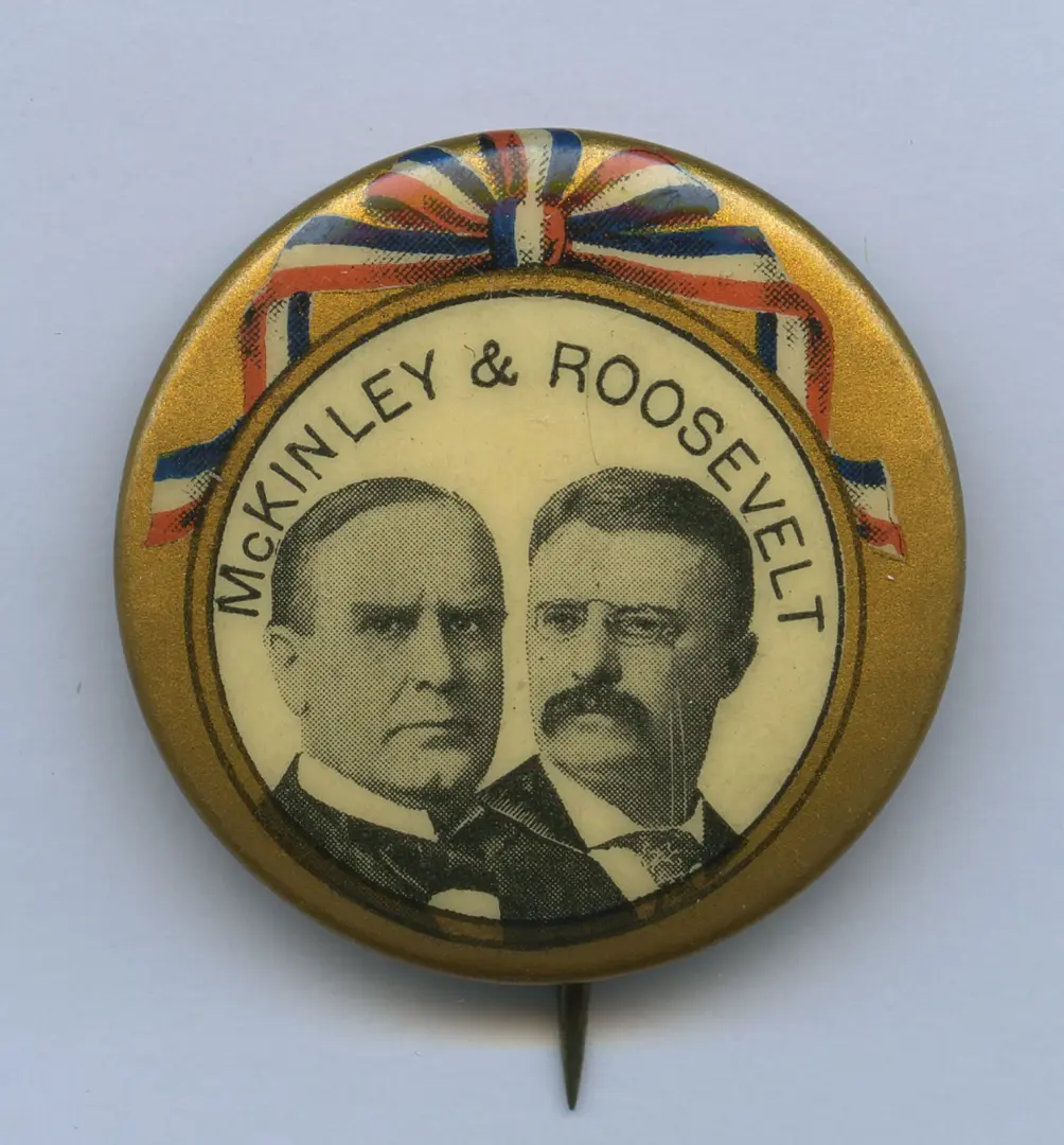 William McKinley and Theodore Roosevelt campaign pin