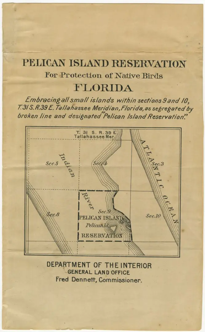 Illustration of Pelican Island Reservation for the protection of native birds