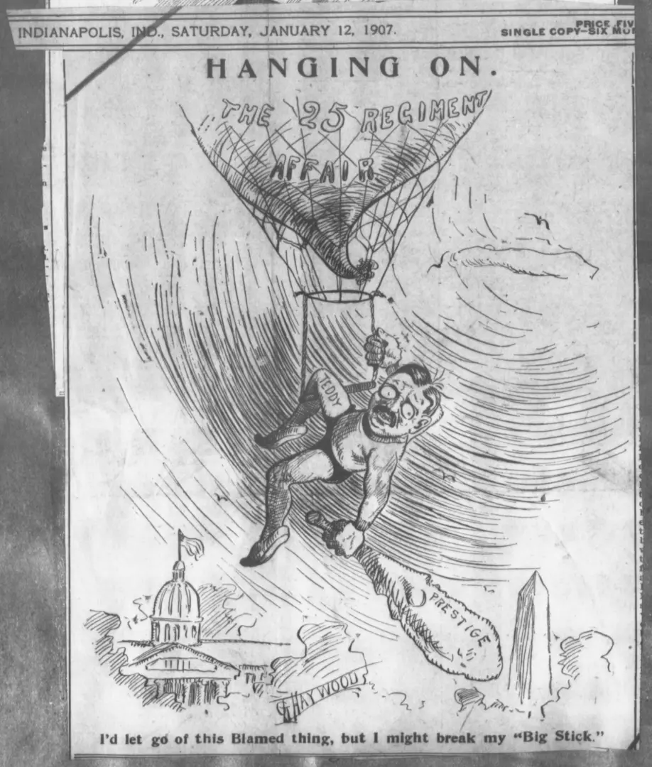 Hanging on cartoon about the Brownsville affair