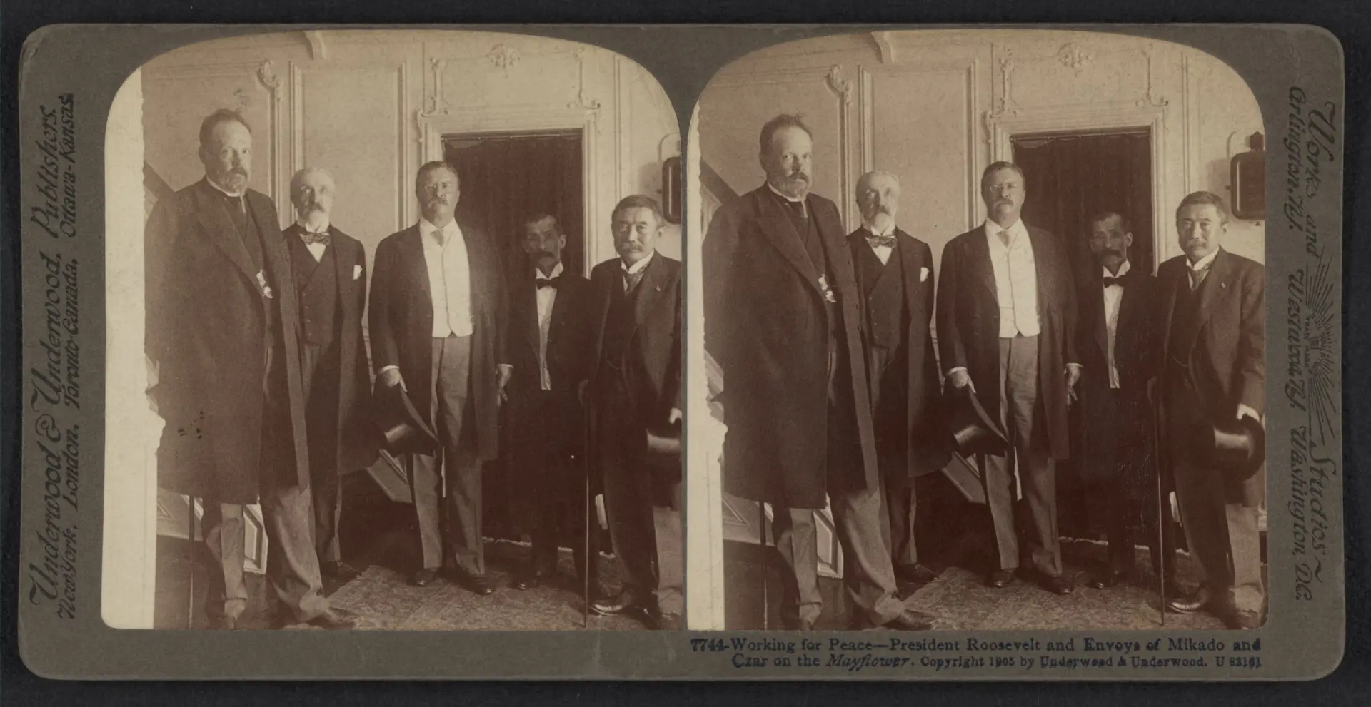 Working for peace - President Roosevelt and envoys of Mikado and Czar on the Mayflower