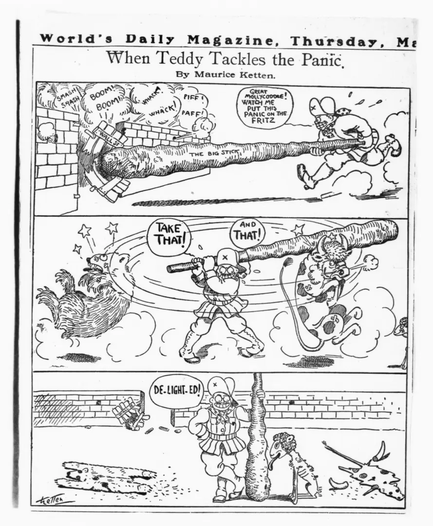 When Teddy tackles the panic cartoon