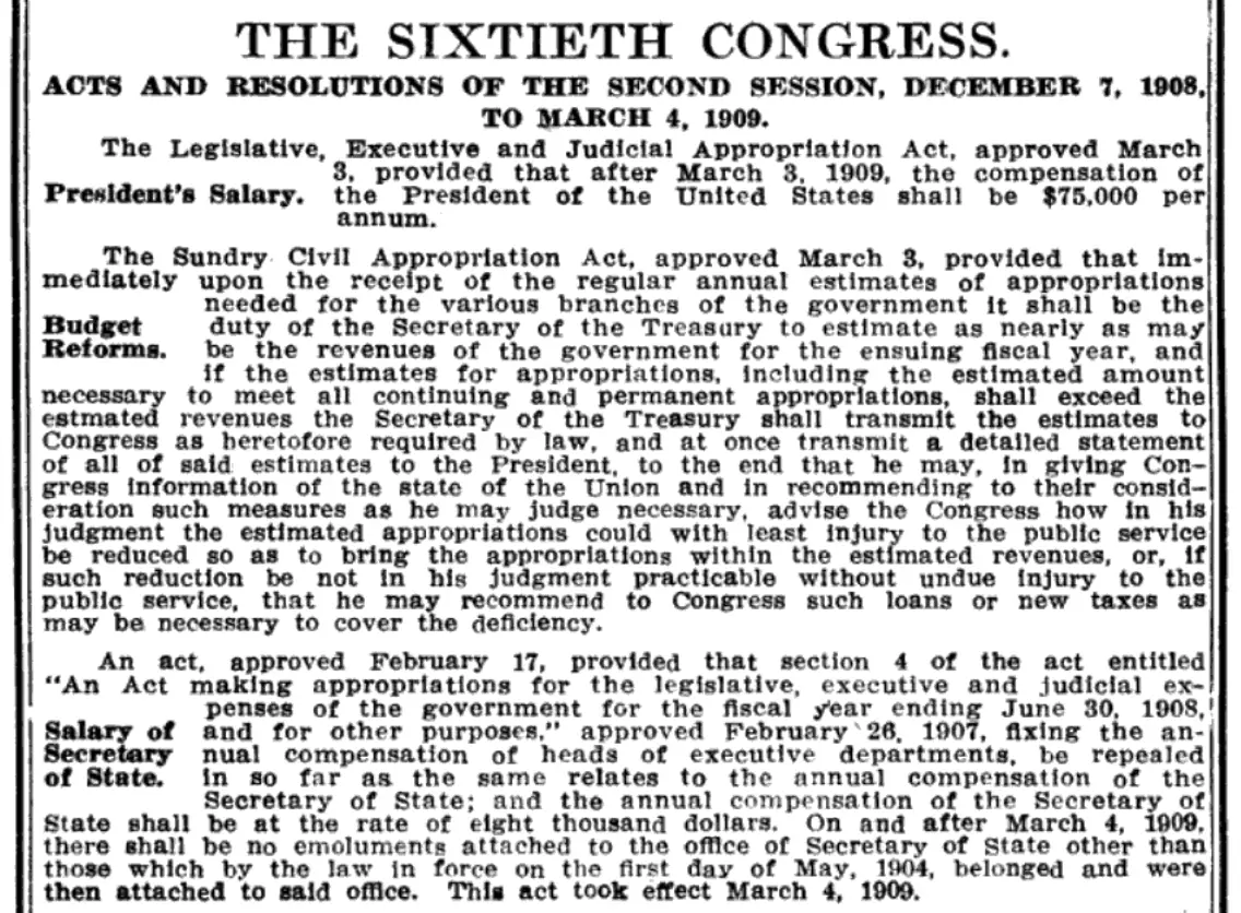 Appropriation Act of 1909
