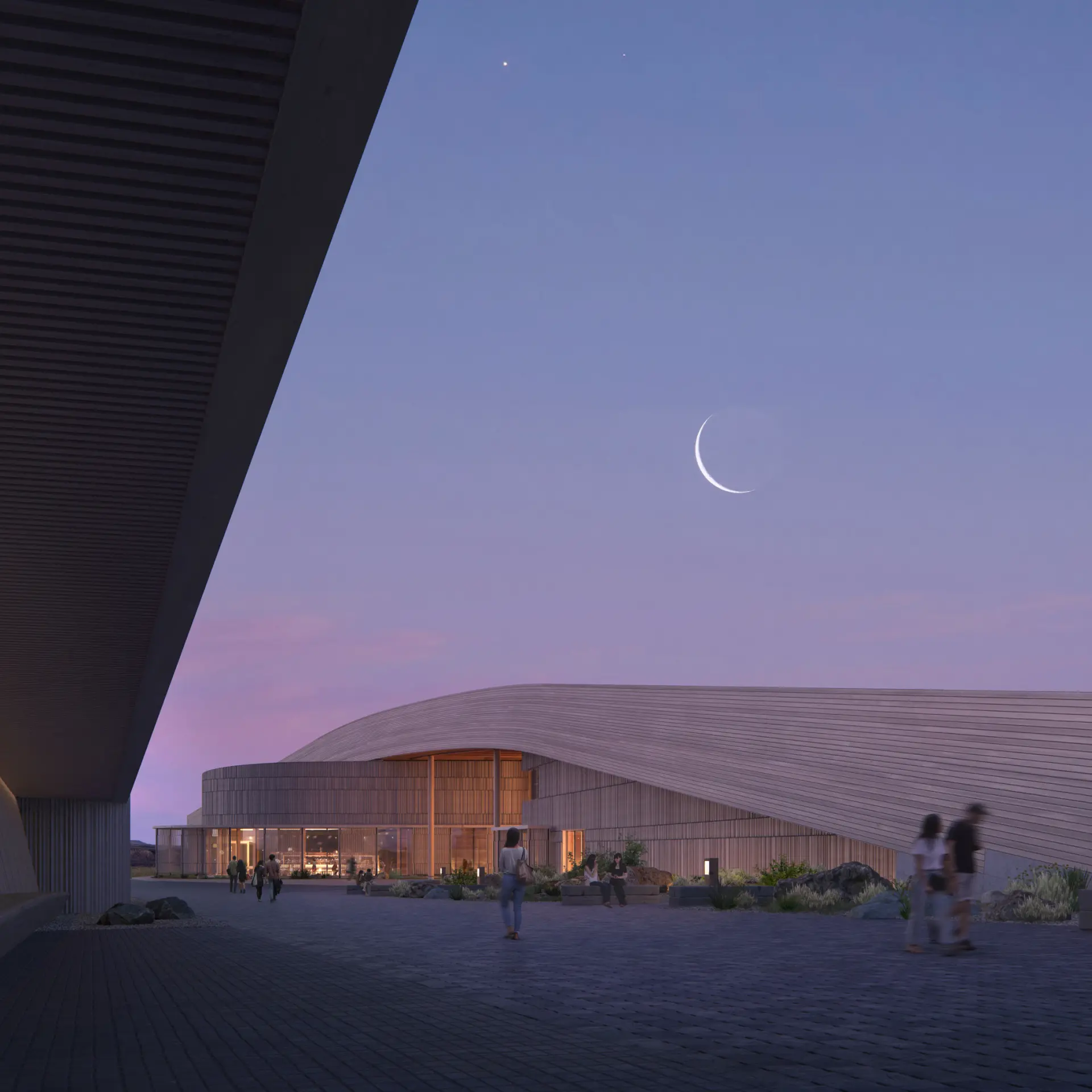 Theodore Roosevelt Presidential Library Building at Night